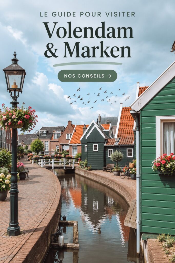 Vue pittoresque de Volendam avec ses maisons en bois colorées et le port