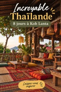 Plage tranquille de Koh Lanta avec son sable blanc et ses eaux turquoise - un cadre idyllique pour des vacances relaxantes.