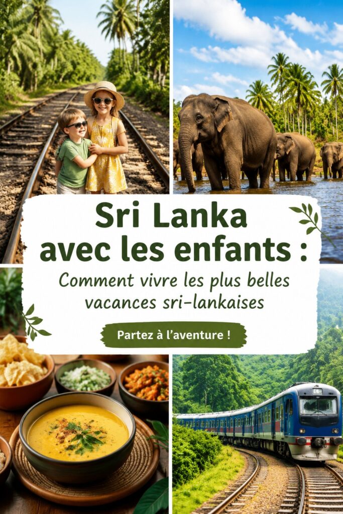Une famille souriante découvrant la beauté des paysages du Sri Lanka.