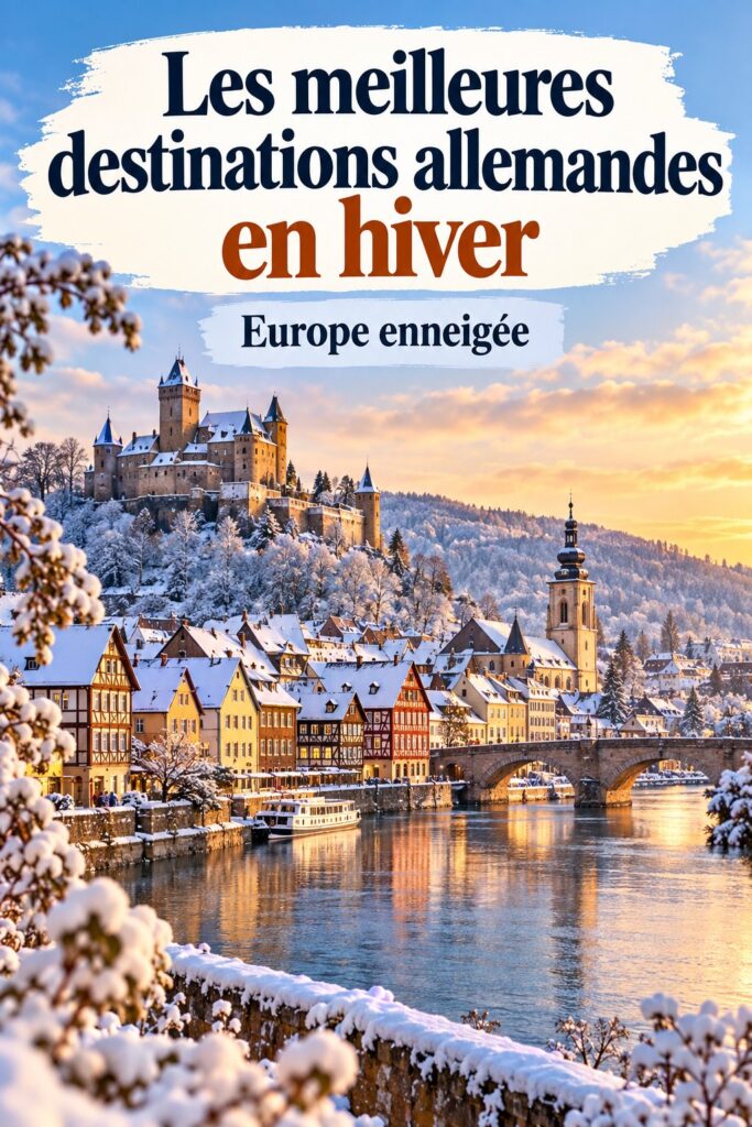 Scène d'un marché de Noël en Allemagne, illuminé et animé