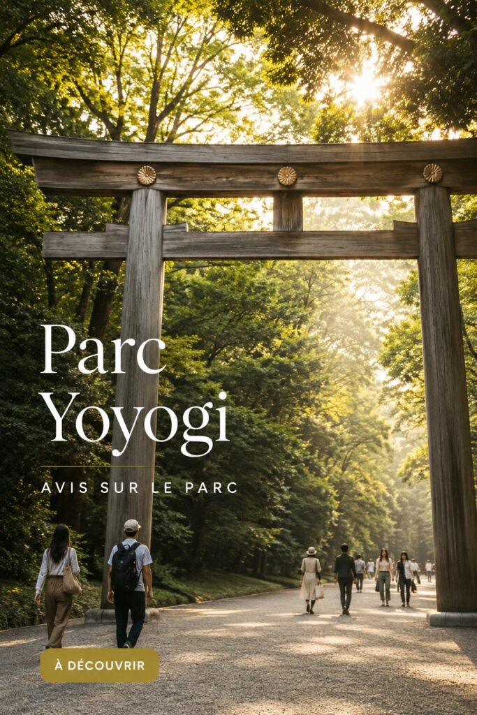 Vue panoramique de Yoyogi Park, un espace vert paisible au cœur de Tokyo.